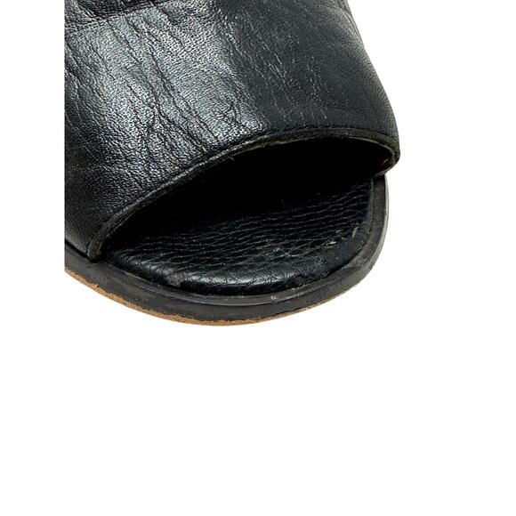 Tommy Hilfiger Black Leather Open Toe Sling Back Heeled Sandals Shoes size 8M - Picture 8 of 16